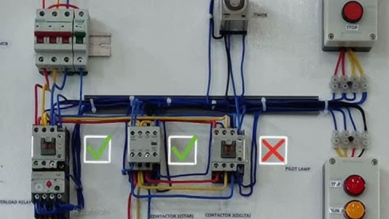 panduan litar kawalan motor timer 3 fasa praktikal