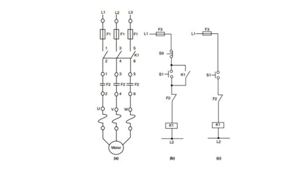 skema diagram litar kawalan motor dol